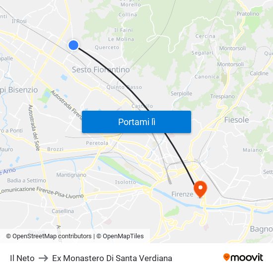 Il Neto to Ex Monastero Di Santa Verdiana map