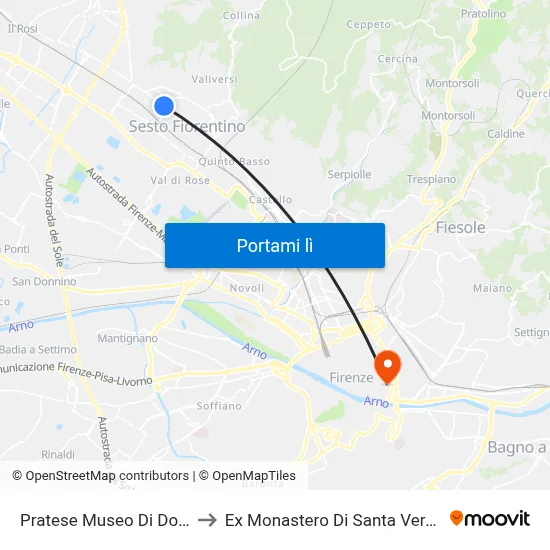 Pratese Museo Di Doccia to Ex Monastero Di Santa Verdiana map