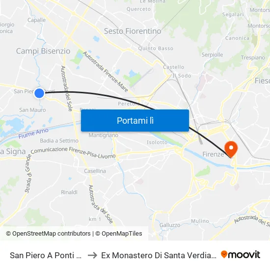 San Piero A Ponti 01 to Ex Monastero Di Santa Verdiana map