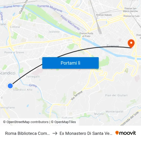 Roma Biblioteca Comunale to Ex Monastero Di Santa Verdiana map