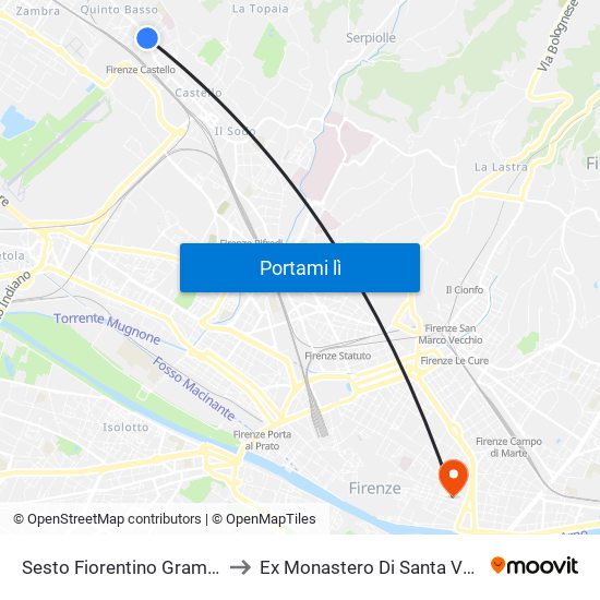 Sesto Fiorentino Gramsci 02 to Ex Monastero Di Santa Verdiana map