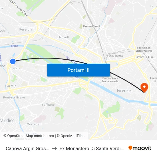 Canova Argin Grosso to Ex Monastero Di Santa Verdiana map