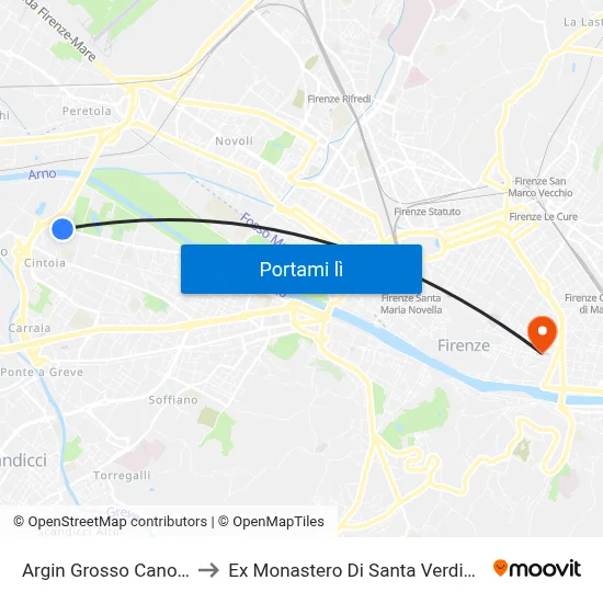 Argin Grosso Canova to Ex Monastero Di Santa Verdiana map