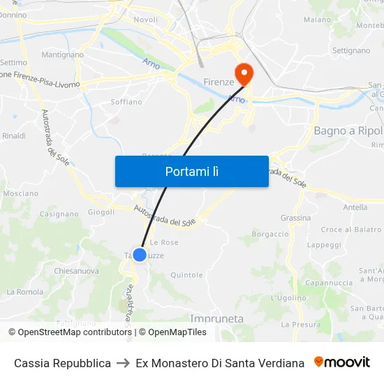 Cassia Repubblica to Ex Monastero Di Santa Verdiana map