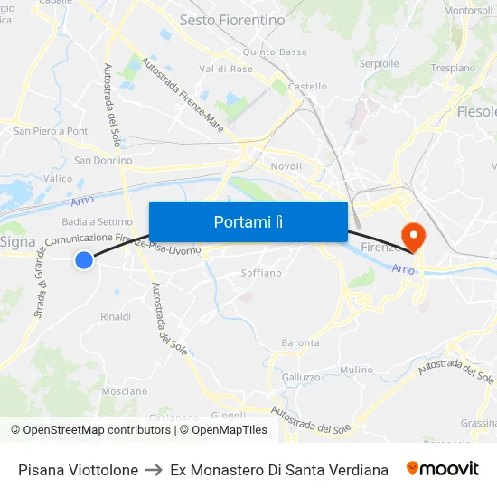 Pisana Viottolone to Ex Monastero Di Santa Verdiana map