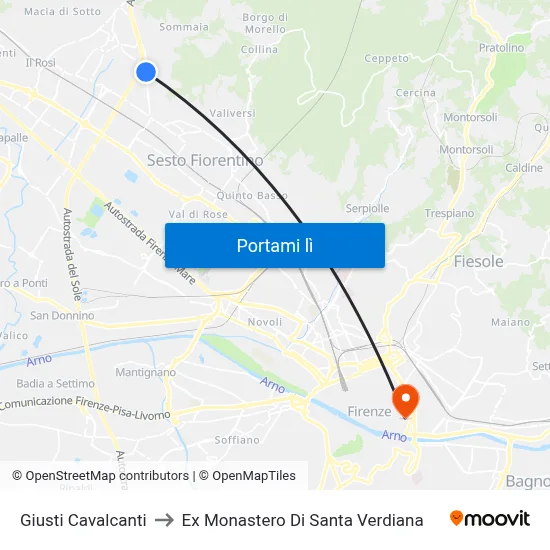 Giusti Cavalcanti to Ex Monastero Di Santa Verdiana map