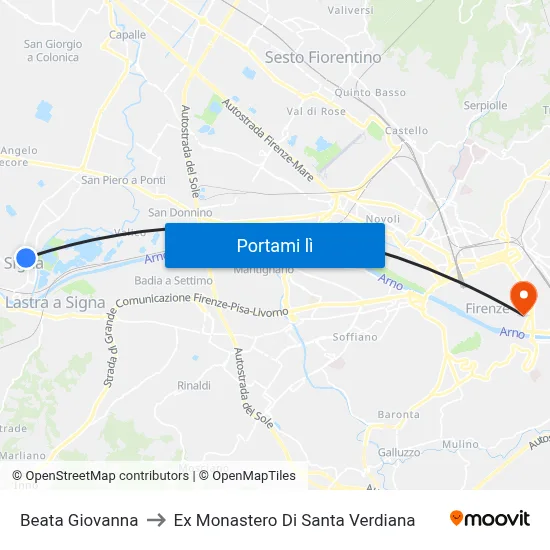 Beata Giovanna to Ex Monastero Di Santa Verdiana map