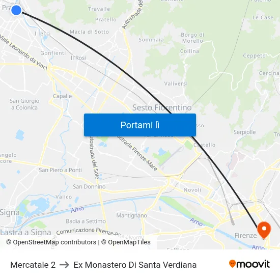 Mercatale 2 to Ex Monastero Di Santa Verdiana map