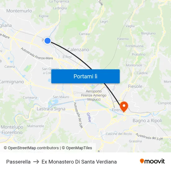 Passerella to Ex Monastero Di Santa Verdiana map
