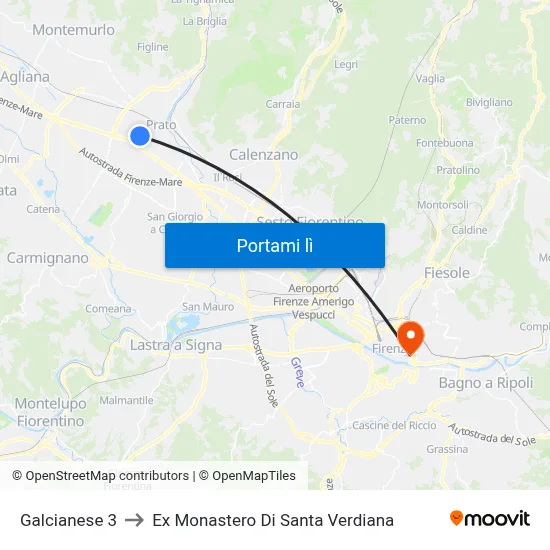 Galcianese 3 to Ex Monastero Di Santa Verdiana map