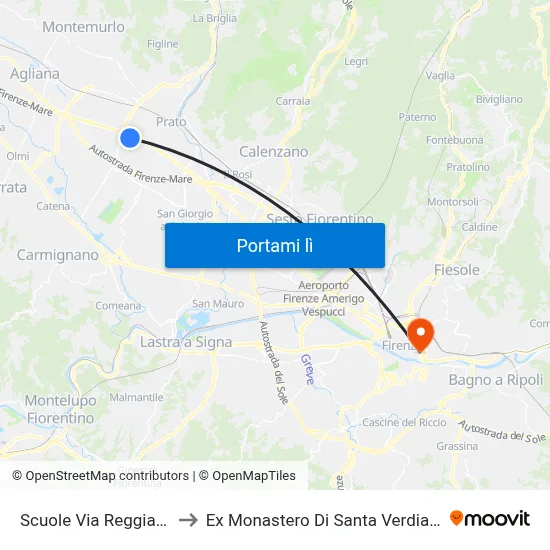 Scuole Via Reggiana to Ex Monastero Di Santa Verdiana map