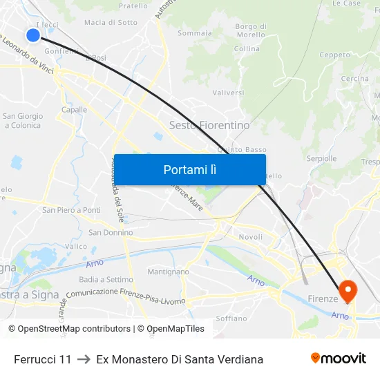 Ferrucci 11 to Ex Monastero Di Santa Verdiana map