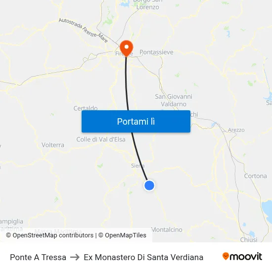 Ponte A Tressa to Ex Monastero Di Santa Verdiana map
