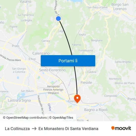 La Collinuzza to Ex Monastero Di Santa Verdiana map