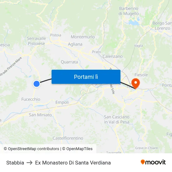 Stabbia to Ex Monastero Di Santa Verdiana map
