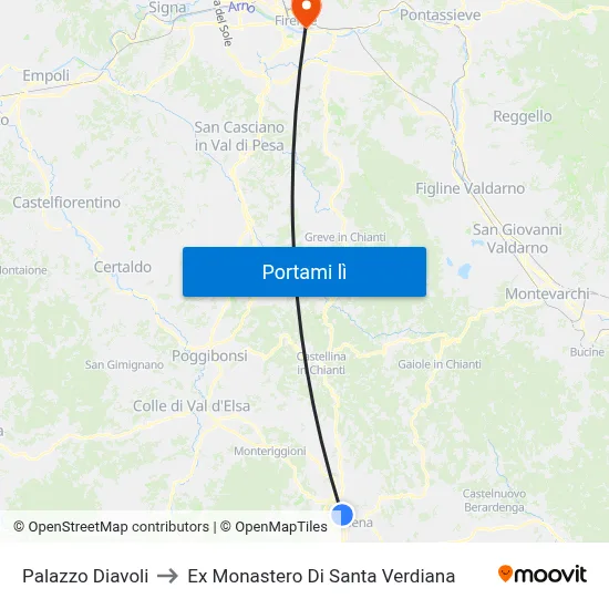 Palazzo Diavoli to Ex Monastero Di Santa Verdiana map