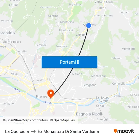 La Querciola to Ex Monastero Di Santa Verdiana map
