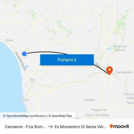 Camaiore - P.za Romboni to Ex Monastero Di Santa Verdiana map