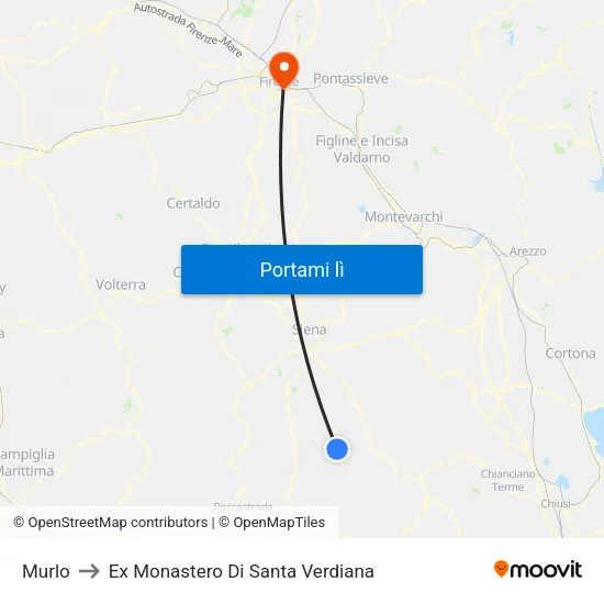 Murlo to Ex Monastero Di Santa Verdiana map