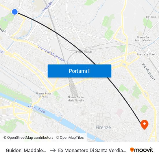 Guidoni Maddalena to Ex Monastero Di Santa Verdiana map
