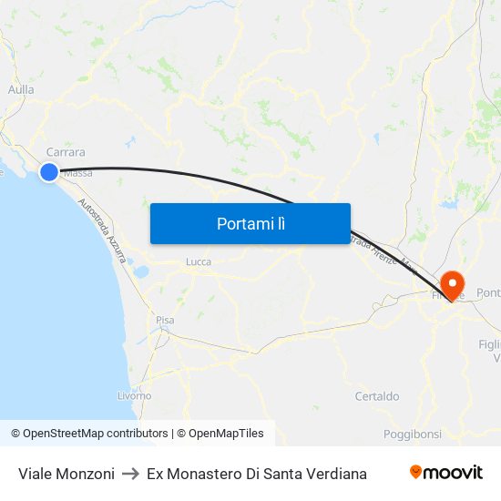 Viale Monzoni to Ex Monastero Di Santa Verdiana map