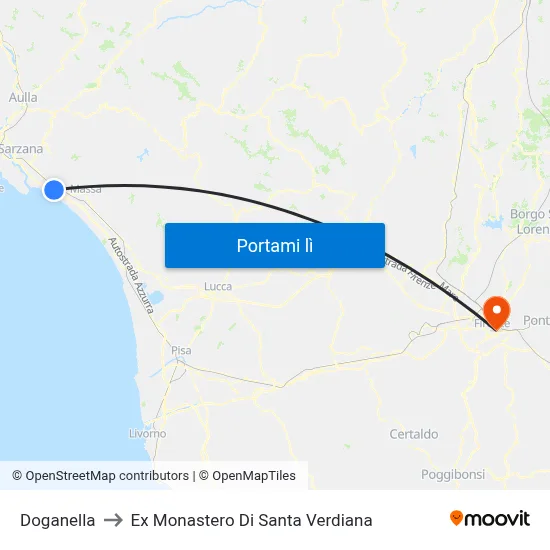 Doganella to Ex Monastero Di Santa Verdiana map