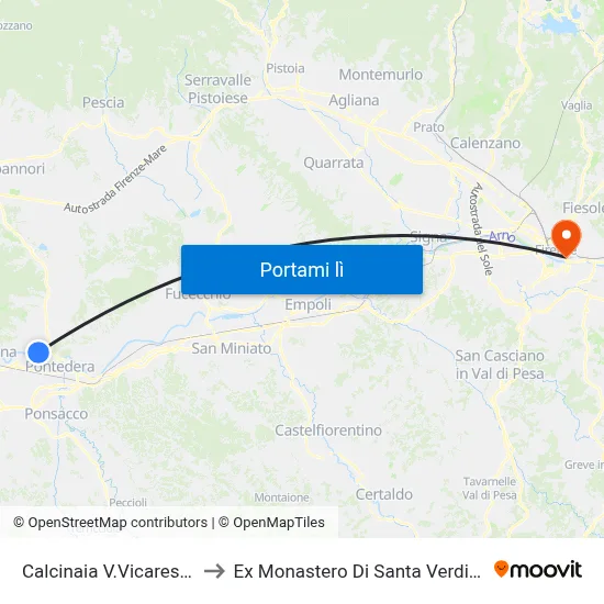 Calcinaia Navicellai 2 to Ex Monastero Di Santa Verdiana map