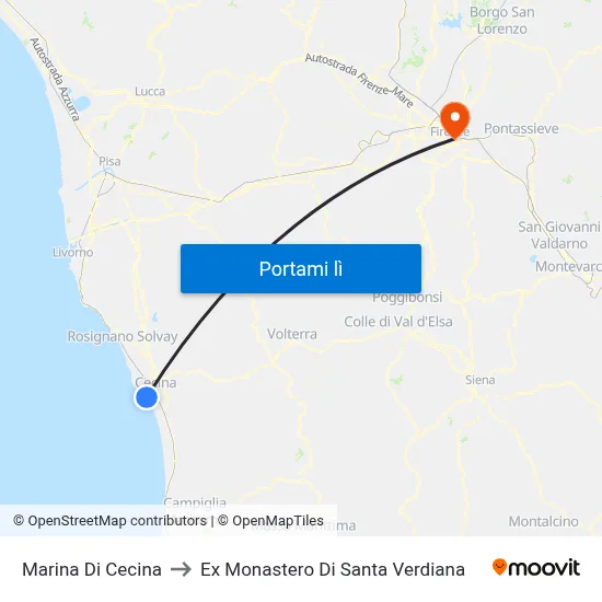 Marina Di Cecina to Ex Monastero Di Santa Verdiana map