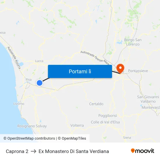 Caprona 2 to Ex Monastero Di Santa Verdiana map