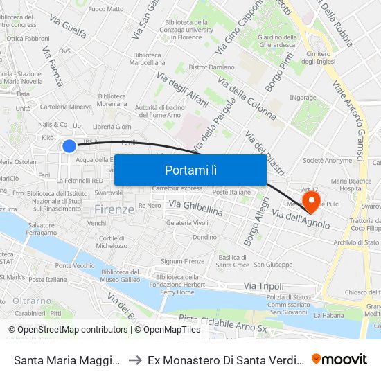 Santa Maria Maggiore to Ex Monastero Di Santa Verdiana map