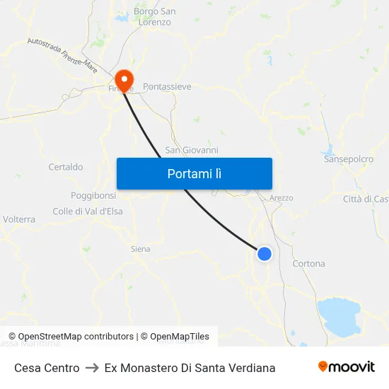 Cesa Centro to Ex Monastero Di Santa Verdiana map