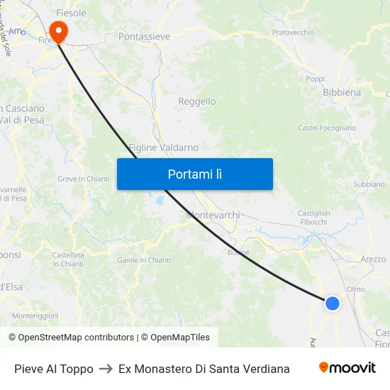 Pieve Al Toppo to Ex Monastero Di Santa Verdiana map