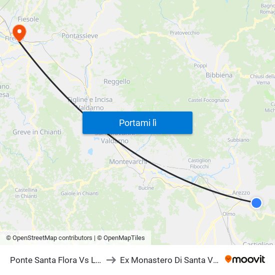 Ponte Santa Flora Vs La Pace to Ex Monastero Di Santa Verdiana map