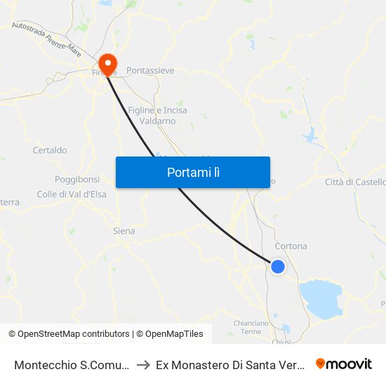 Montecchio S.Comunale to Ex Monastero Di Santa Verdiana map