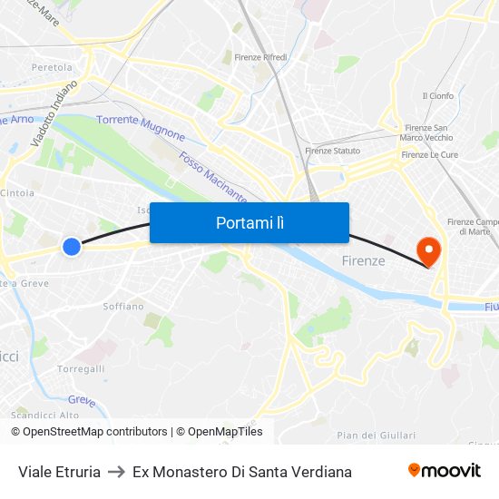 Viale Etruria to Ex Monastero Di Santa Verdiana map