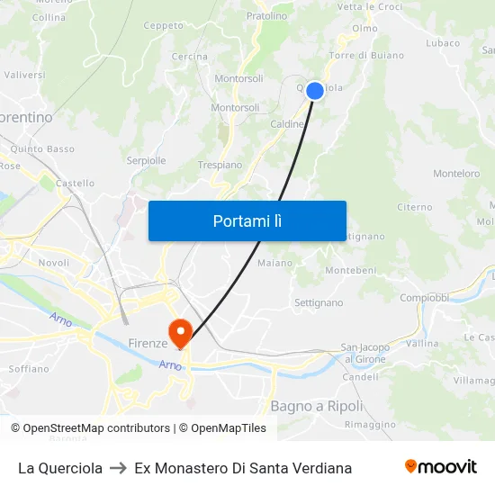 La Querciola to Ex Monastero Di Santa Verdiana map