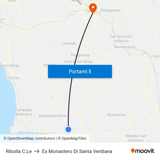 Ribolla C.Le to Ex Monastero Di Santa Verdiana map
