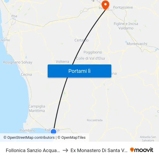 Follonica Sanzio Acqua Village to Ex Monastero Di Santa Verdiana map