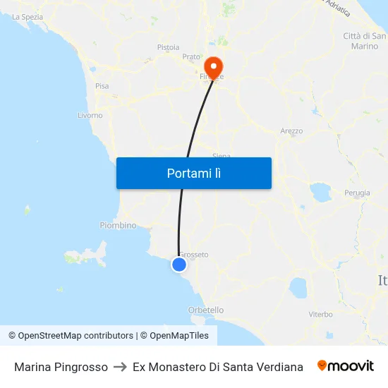Marina Pingrosso to Ex Monastero Di Santa Verdiana map