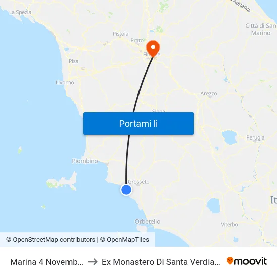Marina 4 Novembre to Ex Monastero Di Santa Verdiana map