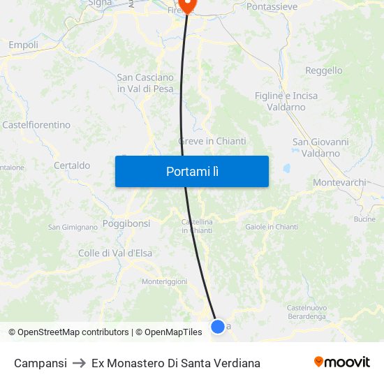 Campansi to Ex Monastero Di Santa Verdiana map