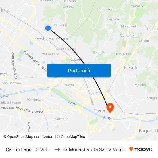 Caduti Lager Di Vittorio to Ex Monastero Di Santa Verdiana map
