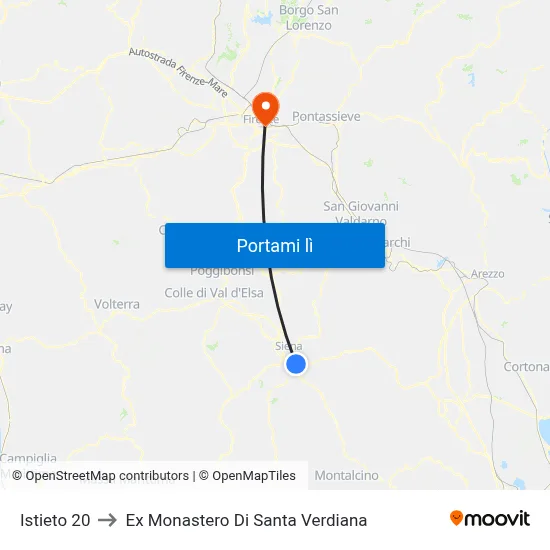 Istieto 20 to Ex Monastero Di Santa Verdiana map