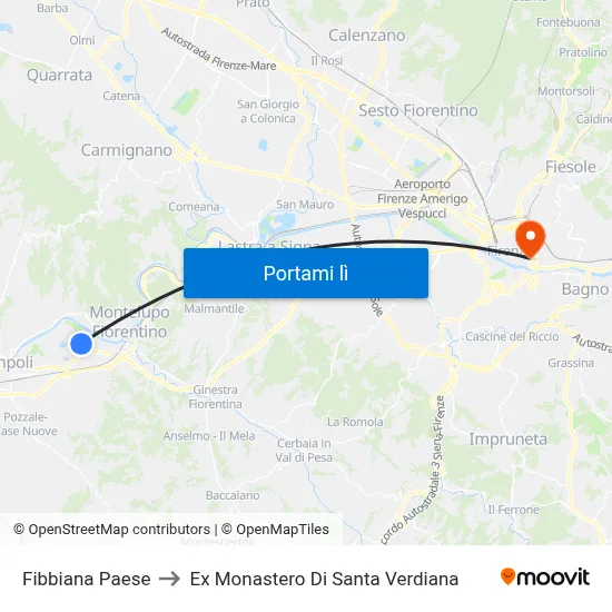 Fibbiana Paese to Ex Monastero Di Santa Verdiana map