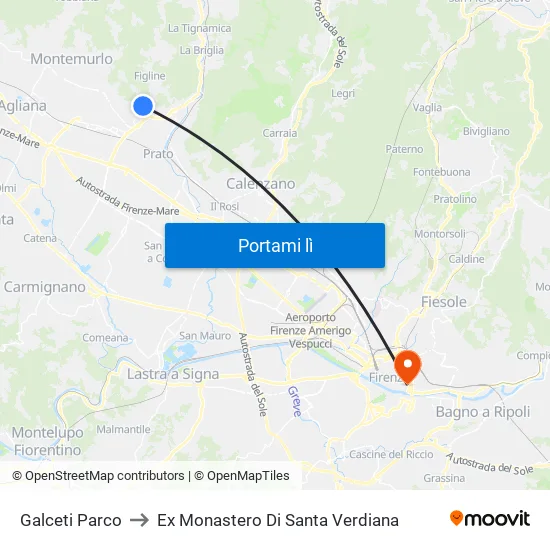 Galceti Parco to Ex Monastero Di Santa Verdiana map
