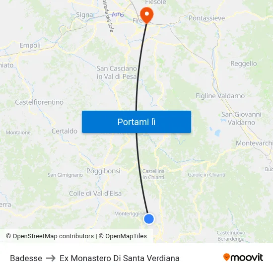 Badesse to Ex Monastero Di Santa Verdiana map