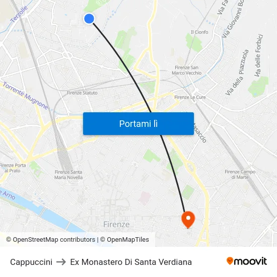 Cappuccini to Ex Monastero Di Santa Verdiana map