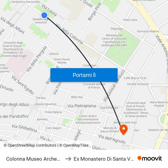Colonna Museo Archeologico to Ex Monastero Di Santa Verdiana map