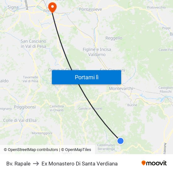 Bv. Rapale to Ex Monastero Di Santa Verdiana map