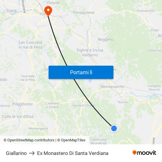 Giallarino to Ex Monastero Di Santa Verdiana map